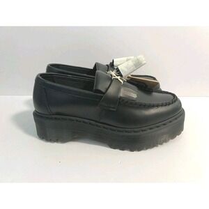 Dr. Martens Adrian Quad Black Platform Shoes Yellow Stitch Women 11‎ / Men 10